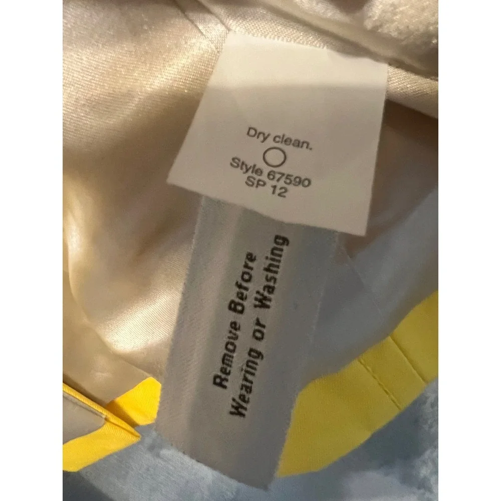 J Crew Yellow Faux Double Breasted Jacket 4 Cotton Spring Mod Preppy Coat Open - Picture 5 of 7